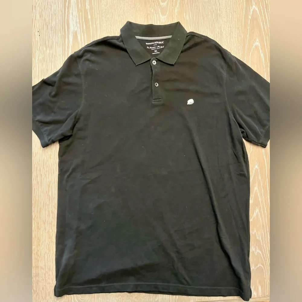 Banana republic men’s‎ all cotton pullover polo size XL black short sleeve nice